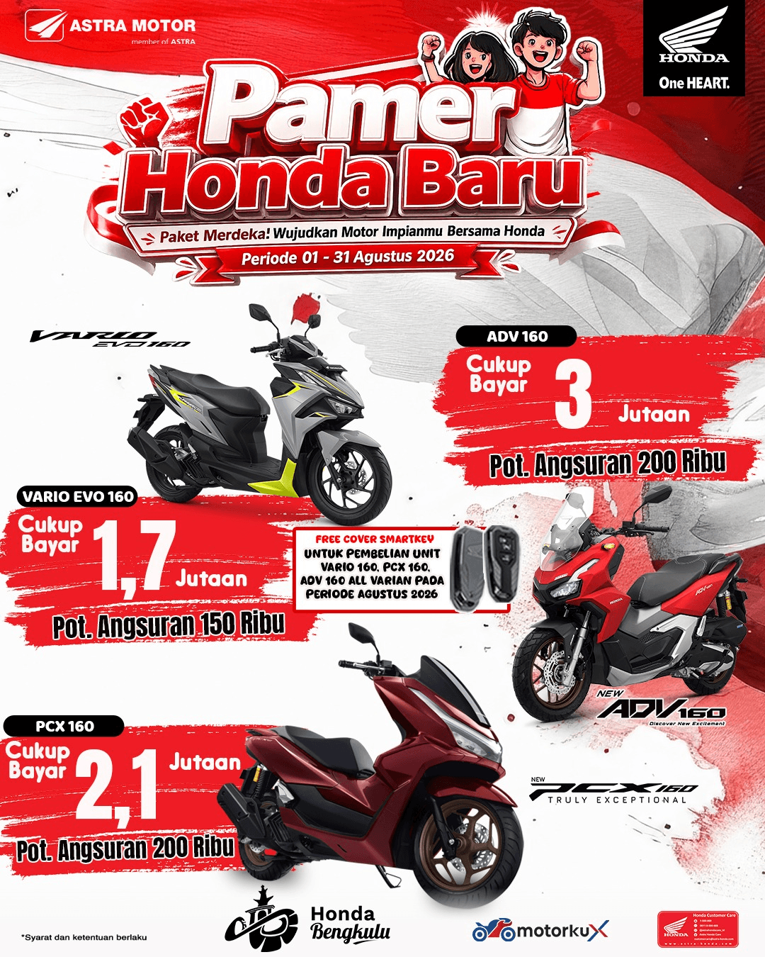 Promo Pamer Honda Baru | Bengkulu - Agustus 2026